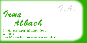 irma albach business card